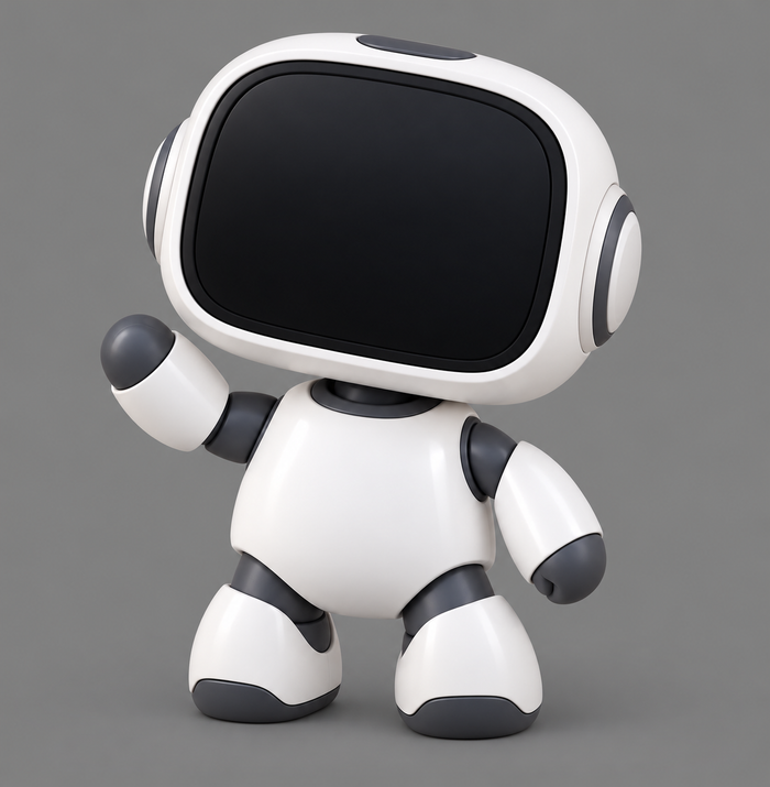 Concept render of the Agent Meter robot-shaped desk buddy; not a photograph of the finished product